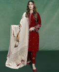 Embroidered maroon Suit